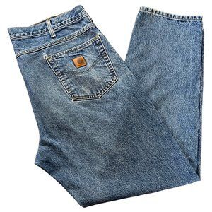 Carhartt Jeans Mens 38x32 B17 DST Relaxed Fit Blue Denim Workwear